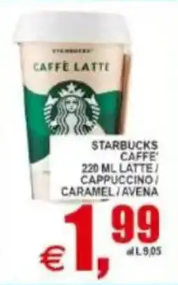 Pewex Starbucks caffe' caffè latte offerta