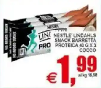 Pewex Nestle' Lindahls Snack Barretta Proteica 40 G X 3 Cocco offerta
