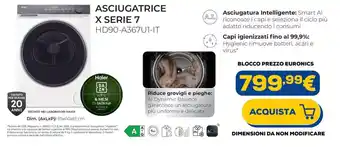 Asciugatrice X Serie 7 Haier HD90-A367U1-IT