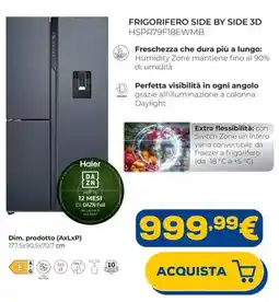 Euronics FRIGORIFERO SIDE BY SIDE 3D Haier offerta