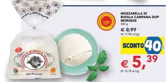 Esselunga MOZZARELLA DI BUFALA CAMPANA DOP MORGESE offerta