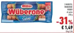 Conad 3 Wurstel wuberone wuber offerta