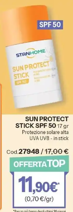 Stanhome Stanhome sun protect stick spf 50 offerta