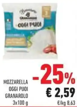 Conad Mozzarella oggi puoi granarolo offerta