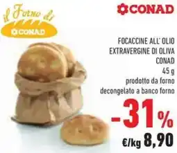 Conad Focaccine all'olio extravergine di oliva conad offerta