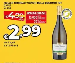 Bennet MULLER THURGAU VIGNETI DELLE DOLOMITI IGT offerta