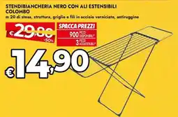Bennet STENDIBIANCHERIA NERO CON ALI ESTENSIBILI COLOMBO offerta