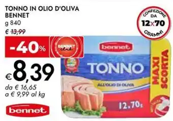 Bennet Tonno in olio d'oliva Bennet offerta