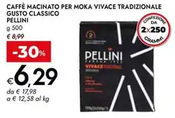 Bennet Caffè macinato per moka Vivace tradizionale PELLINI offerta