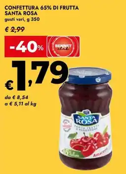 Bennet Confettura 65% di frutta Santa Rosa offerta
