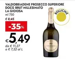 Bennet Valdobbiadene Prosecco Superiore DOCG Brut Millesimato La Gioiosa offerta