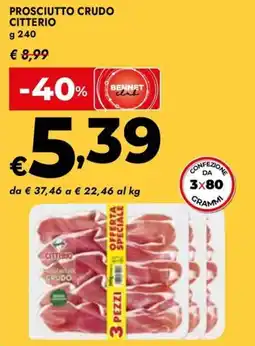 Bennet Prosciutto Crudo Citterio offerta