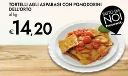 Bennet Tortelli agli asparagi con pomodorini dell'orto offerta