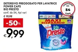 Bennet Detersivo preodosato per lavatrice Power Caps Bio Presto offerta