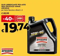 Bennet Olio lubrificante per auto semi sintetico 10W40 Arexons offerta