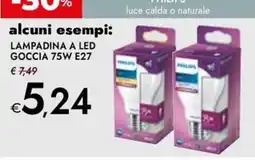 Bennet LAMPADINA A LED GOCCIA 75W E27 offerta