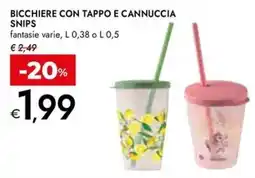 Bennet Bicchiere con tappo e cannuccia Snips offerta