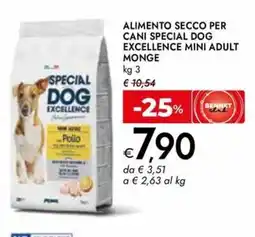 Bennet Alimento secco per cani special dog excellence mini adult monge offerta
