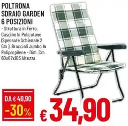 Galassia Poltrona sdraio garden 6 posizioni offerta