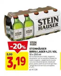 DPiù Steinhäuser birra lager 4,2% vol offerta