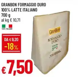 Galassia Granbon formaggio duro 100% latte italiano offerta