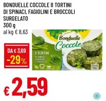 Galassia Bonduelle coccole 8 tortini di spinaci, fagiolini e broccoli offerta
