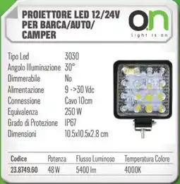Gbc Proiettore led 12/24V per barca/auto/ camper offerta