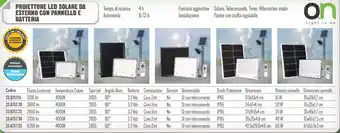 Proiettore led solare da esterno con pannello e batteria