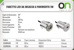 Gbc Faretto led da incasso a pavimento 1W offerta