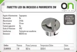 Gbc Faretto led da incasso a pavimento 2W offerta