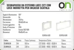 Gbc Segnapasso da esterno luce cct con luce indiretta per incasso scatola offerta