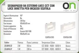 Gbc Segnapasso da esterno luce cct con luce diretta per incasso scatola offerta