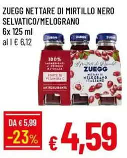 Galassia Zuegg nettare di mirtillo nero selvatico/melograno offerta