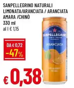 Galassia Sanpellegrino naturali limonata/aranciata / aranciata amara /chinò offerta