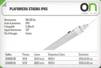 Plafoniera stagna IP65