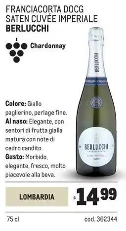 Metro Franciacorta docg saten cuvée imperiale Berlucchi offerta