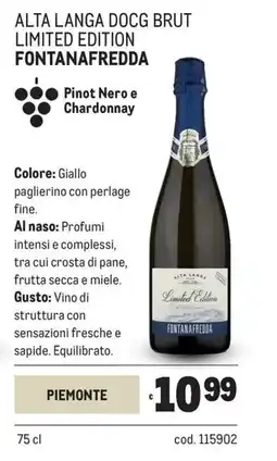Metro Alta langa docg brut limited edition fontanafredda offerta