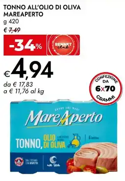 Bennet Tonno all'olio di oliva Mareaperto offerta
