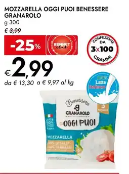 Bennet Mozzarella oggi puoi benessere Granarolo offerta