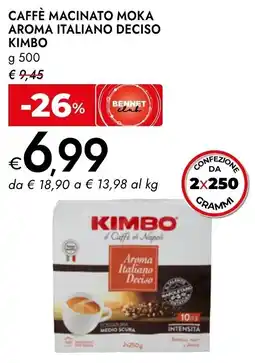 Bennet CAFFÈ MACINATO MOKA AROMA ITALIANO DECISO KIMBO offerta