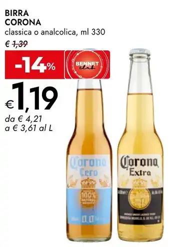 Bennet BIRRA CORONA offerta