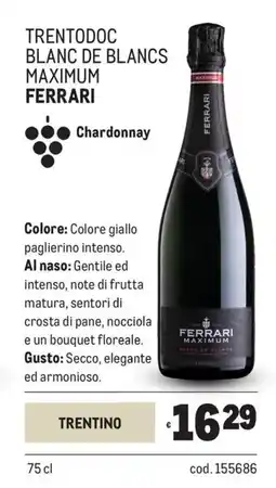 Metro Trentodoc blanc de blancs maximum Ferrari offerta