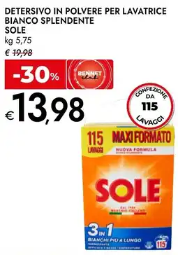 Bennet Detersivo in polvere per lavatrice Bianco Splendente SOLE offerta