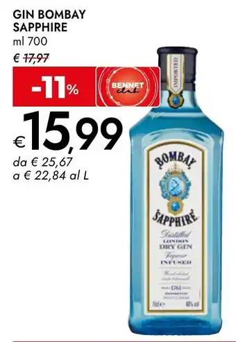 Bennet GIN BOMBAY SAPPHIRE offerta