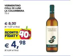 Esselunga VERMENTINO COLLI DI LUNI LA COLOMBIERA 75 cl offerta