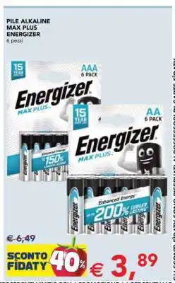 Esselunga PILE ALKALINE MAX PLUS ENERGIZER offerta
