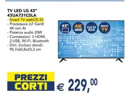 Esselunga TV LED LG 43 43UA731COLA offerta