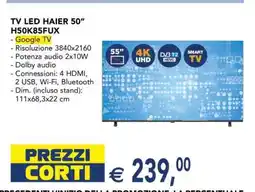 Esselunga TV LED HAIER 50'' H50K85FUX offerta
