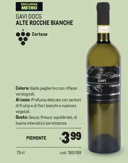 Metro Gavi docg alte rocche bianche offerta