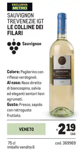 Metro Sauvignon trevenezie igt le colline dei filari offerta
